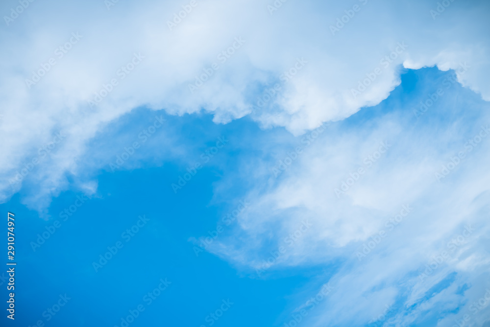 Blue sky and clouds for background, Empty space.