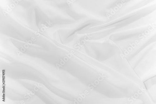 White fabric, cloth wave texture background, Empty space. / Soft image.