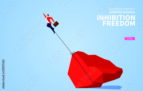 Huge stones inhibited businessman flying