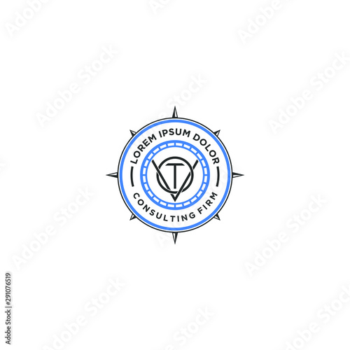 Compass logo - conculting logo - nautical logo photo