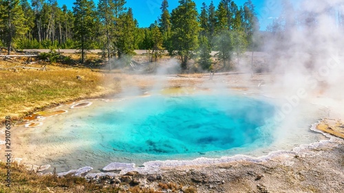 Silex Spring at Fountain Paint Pot in the Lower Geyser Basin of Yellowstone National Park. Wyoming, USA. photo