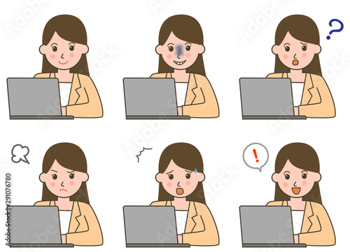 女性　ビジネス　パソコン