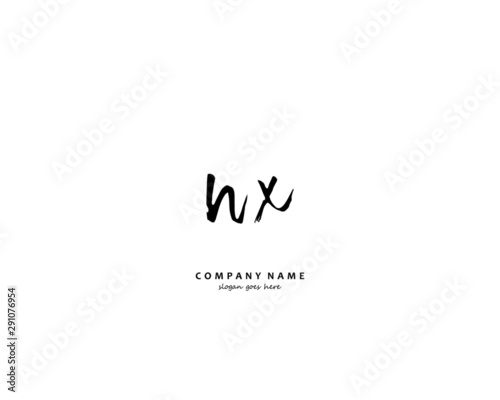 NX Initial handwriting logo vector 