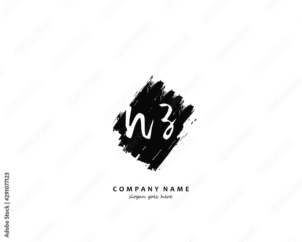 Fototapeta premium NZ Initial handwriting logo vector