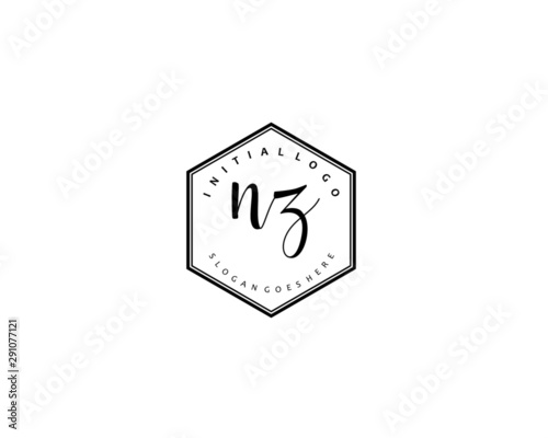 NZ Initial handwriting logo vector 