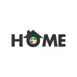 HOME window logo design vector