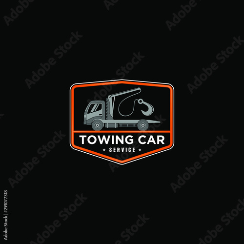 Towing car evacuation logo design