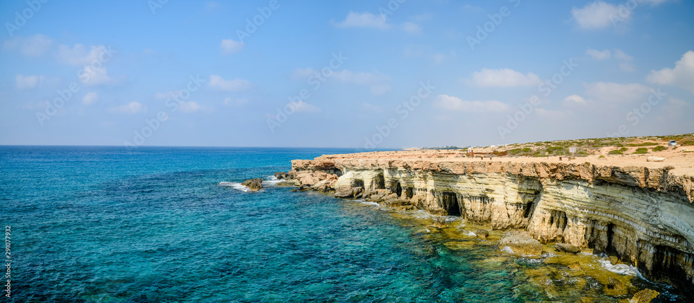 view of mediterranean sea in Cyprus blue lagoon