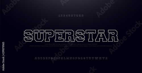 Old School Modern Bold Alphabet Font. Urban thin line typography simple condensed high, bold multi purpose typeface style fonts. vector illustration