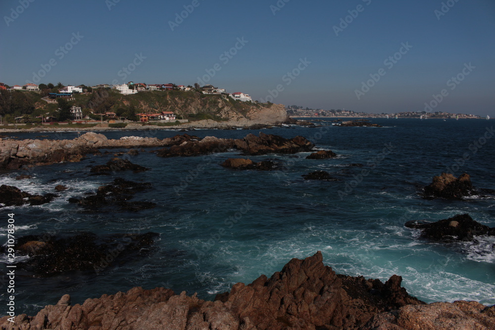 rocks and the sea in Algarrobo Chili