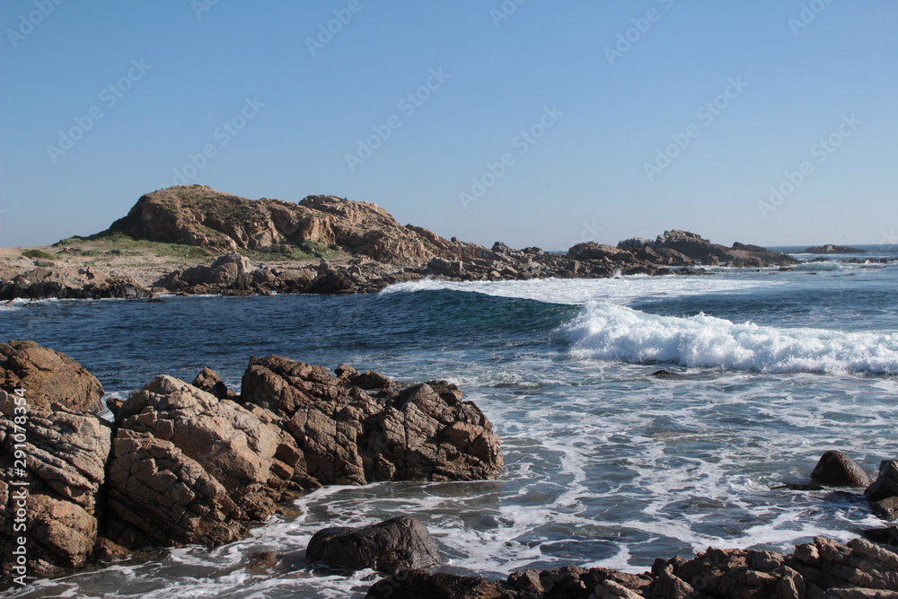 rocks and the sea in Algarrobo Chili