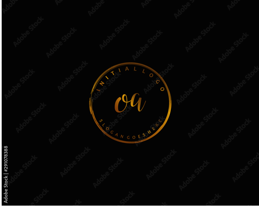 OA Initial handwriting logo vector OA Initial handwriting logo vector