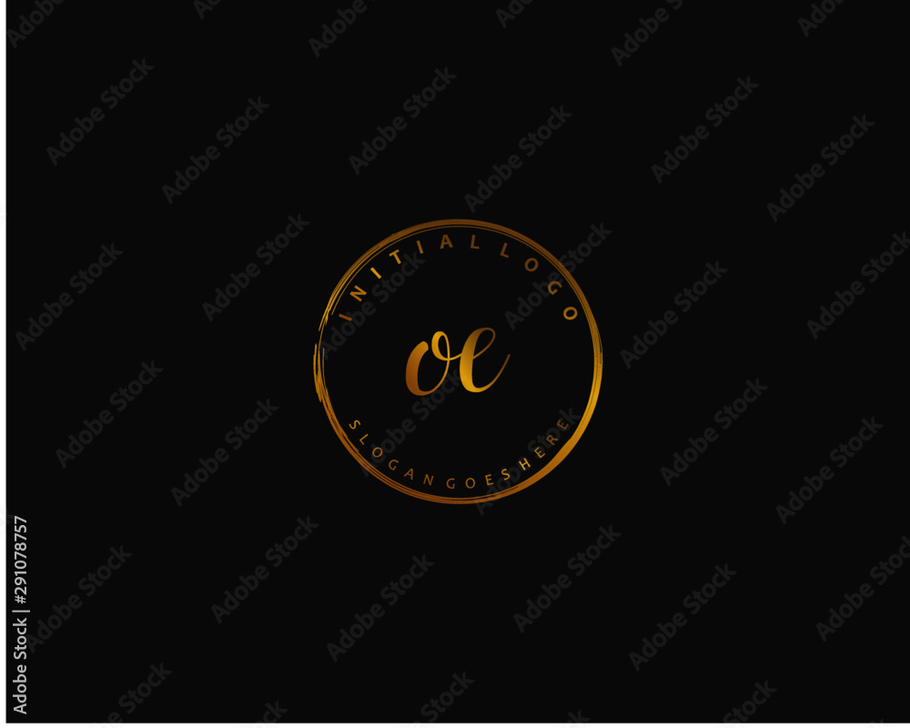 OE Initial handwriting logo vector OE Initial handwriting logo vector