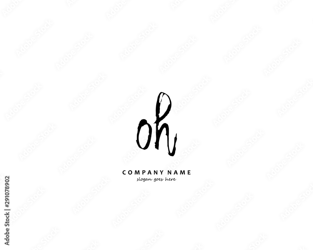 OH Initial handwriting logo vector OH Initial handwriting logo vector
