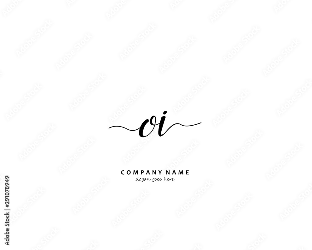 OI Initial handwriting logo vector	