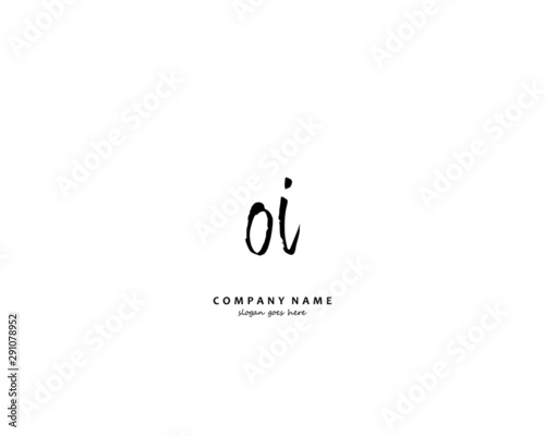 OI Initial handwriting logo vector	