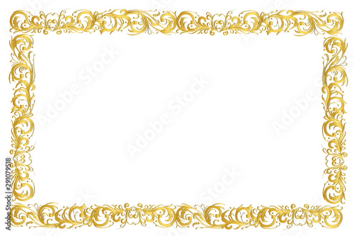 Frame gold border ornamental design