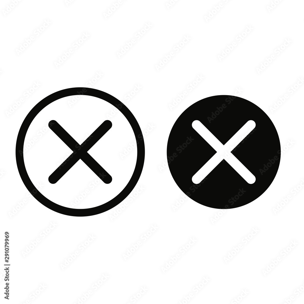 Fototapeta premium Close button vector icons.