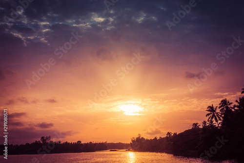 Amazing Sunset Over River