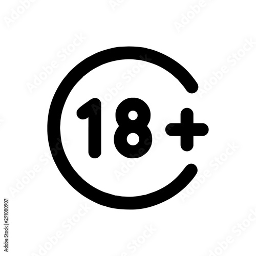 18 plus sign icon