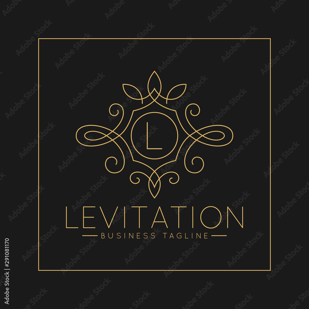 Luxurious Letter L Logo with classic line art ornament style vector Luxurious Letter L Logo with classic line art ornament style vector
