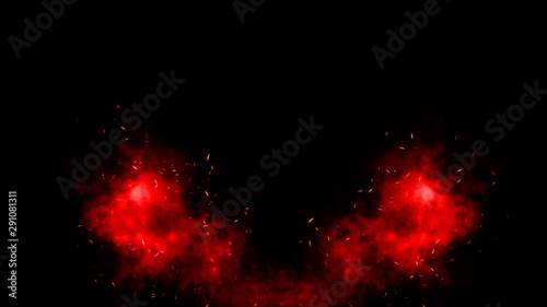 Red particles. Sparkle texture overlays for design.