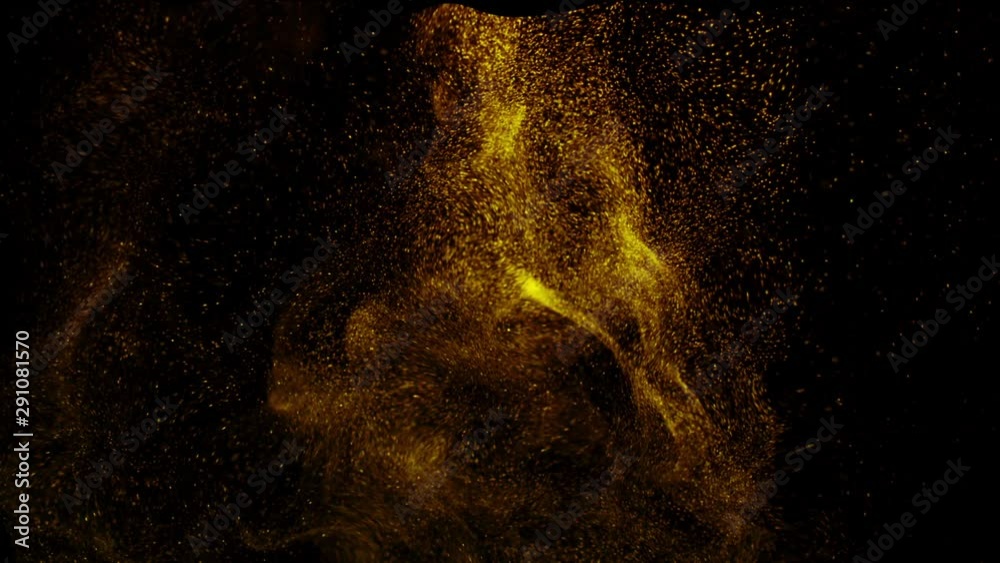 gold particle smoke loop animation