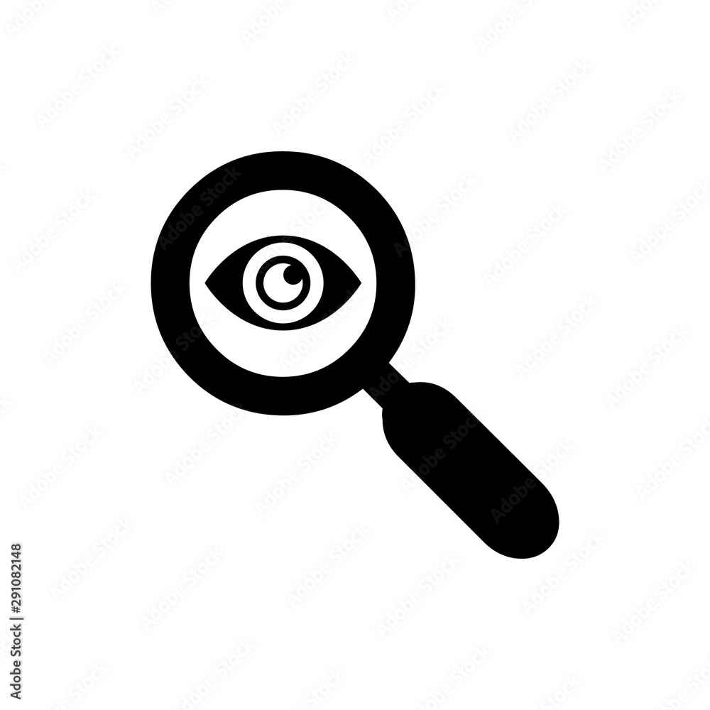 Magnifying glass searcher with eye Magnifying glass searcher with eye