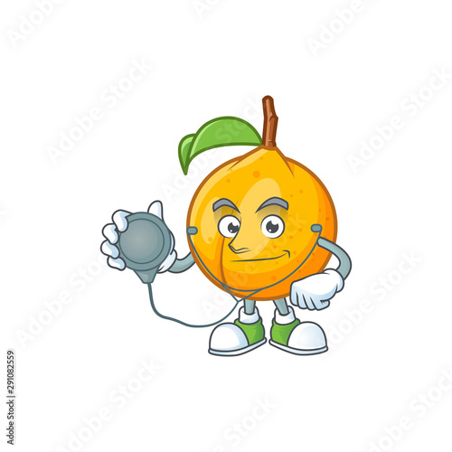 Doctor seeds nutmeg with cartoon character style