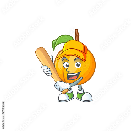 Playing baseball seeds nutmeg with cartoon character style