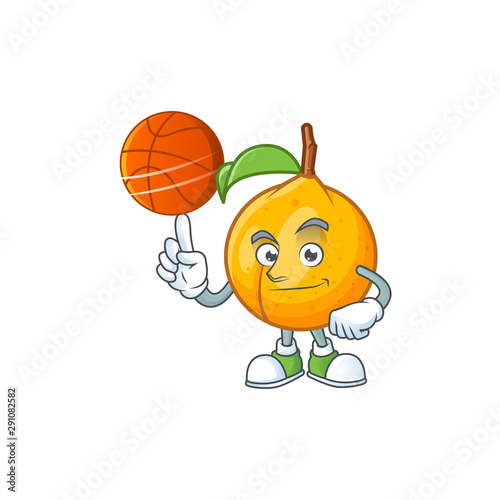 With basketball seeds nutmeg with cartoon character style