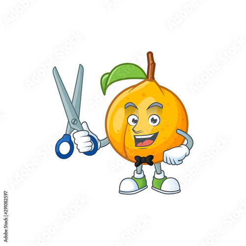 Barber seeds nutmeg with cartoon character style