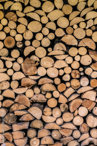 seamless pattern of stacked firewood