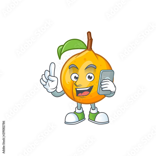 With phone seeds nutmeg with cartoon character style