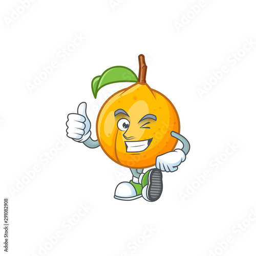 Thumbs up fresh nutmeg cartoon for recipe food