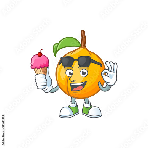 With ice cream fresh nutmeg cartoon for recipe food