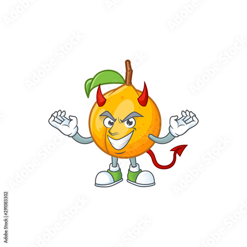 Devil whole nutmeg character cartoon with mascot
