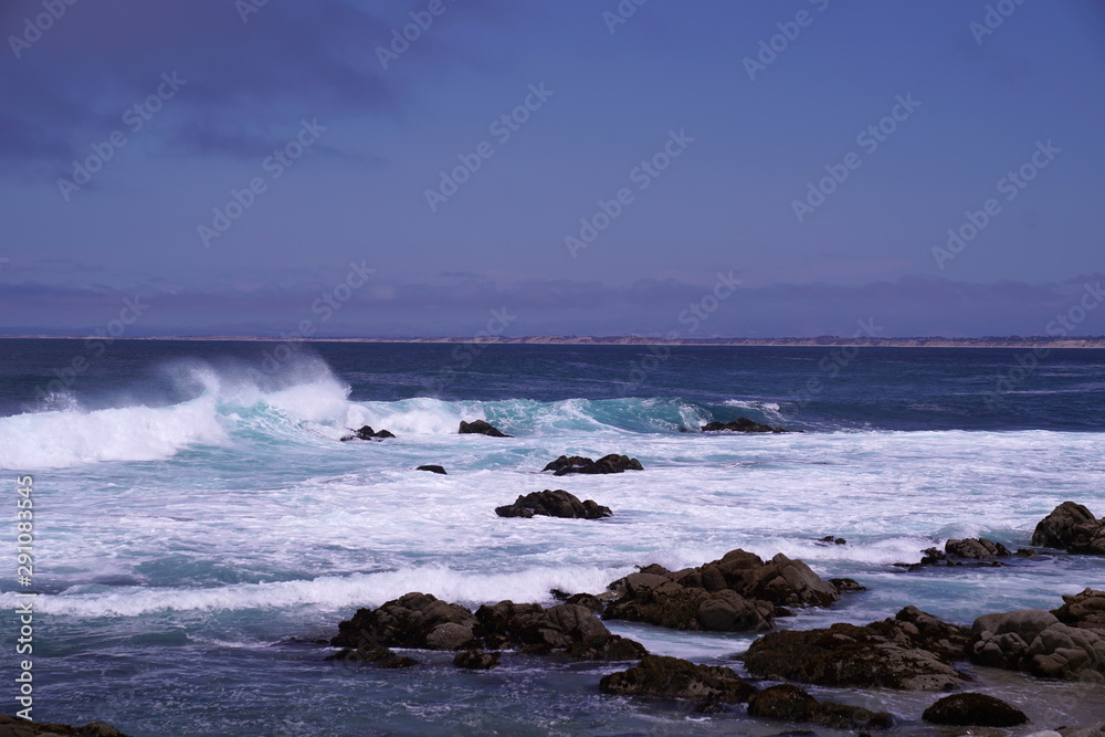 Carmel Coast - Crashing Waves - California 