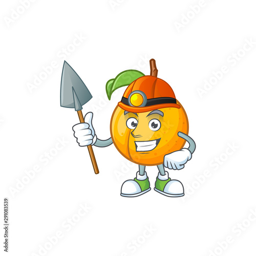 Miner whole nutmeg character cartoon with mascot