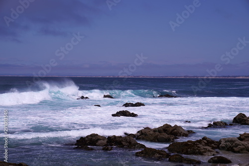 Carmel Coast - Crashing Waves - California 