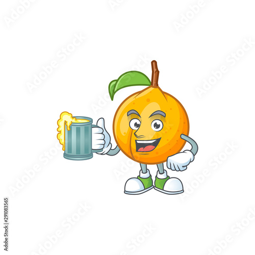 With juice whole nutmeg character cartoon with mascot