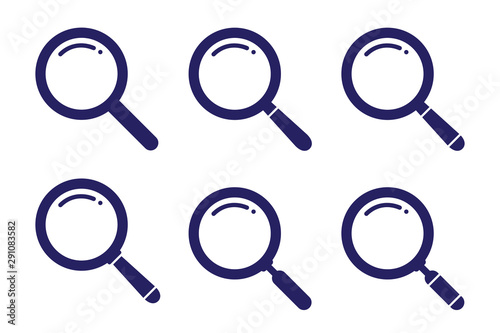 Set search symbol variation on flat style illustration for web
