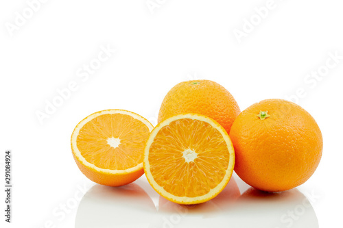 Orange fruit on a white background
