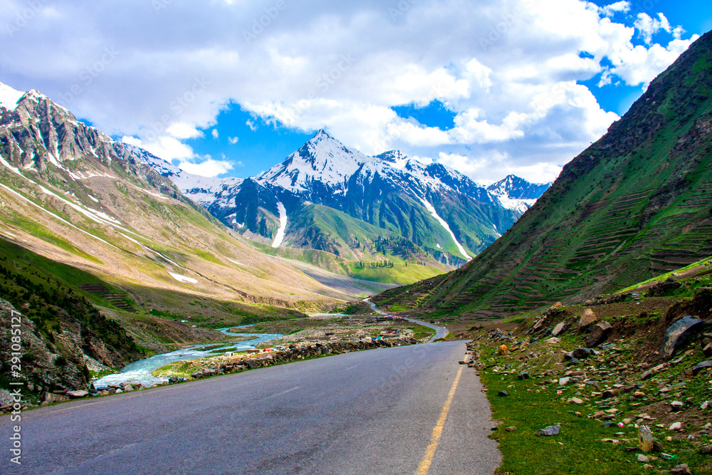 Fototapeta premium The Pakistani lakes mountain landscape & waterfall.