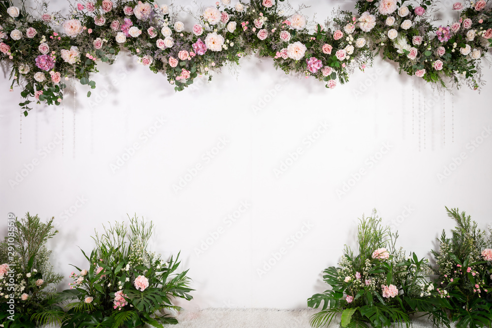 wedding backdrop with flower and decoration wedding backdrop with flower and decoration