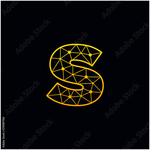 Letter S Logo Design Template. Network Connection Artificial Intelligence Technology. Technology Digital logo with element dot , circuit, line, chip, concept. network icon, connect concept - Vector