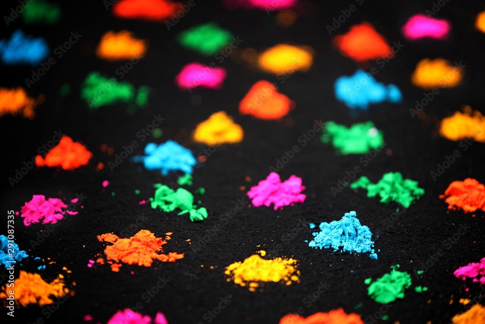 Obraz premium Colour stacks on ground for decoration purpose.