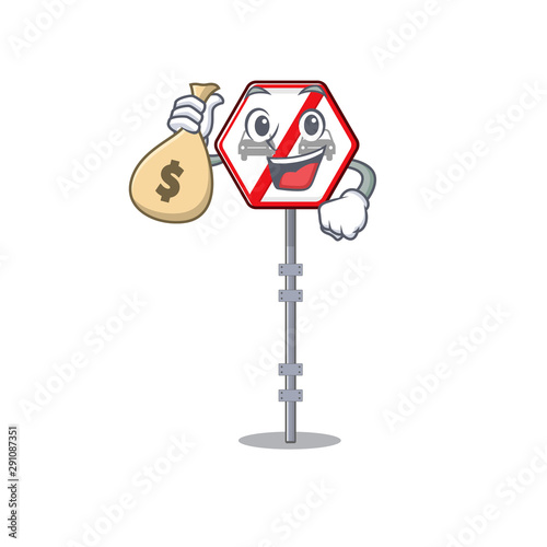 With money bag no overtaking isolated with the character