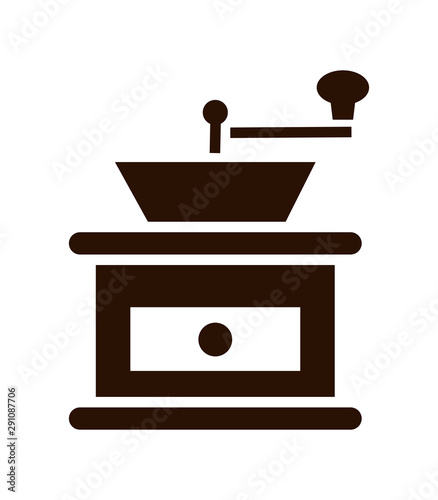 vintage coffee grinder isolated on white background