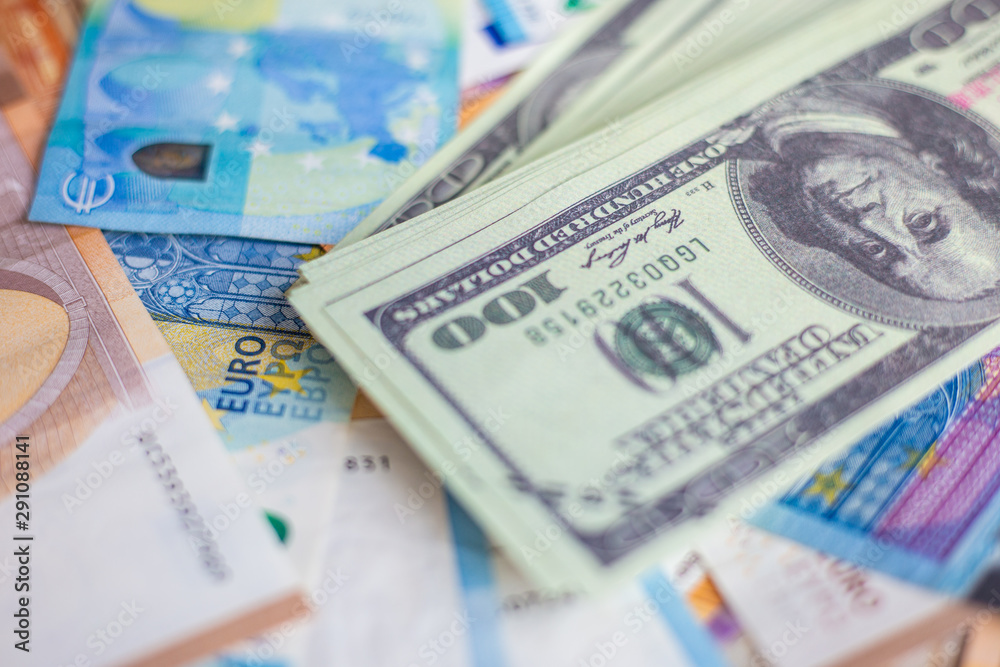 Euro union and us dollar money bank note bill background Euro union and us dollar money bank note bill background